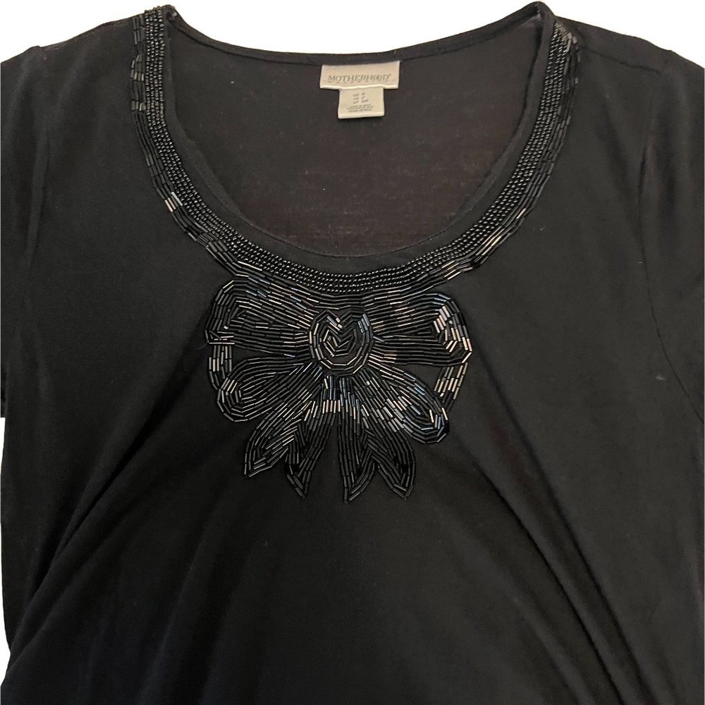 Motherhood Maternity Short Sleeve Black Blouse Beautiful Maternity Small